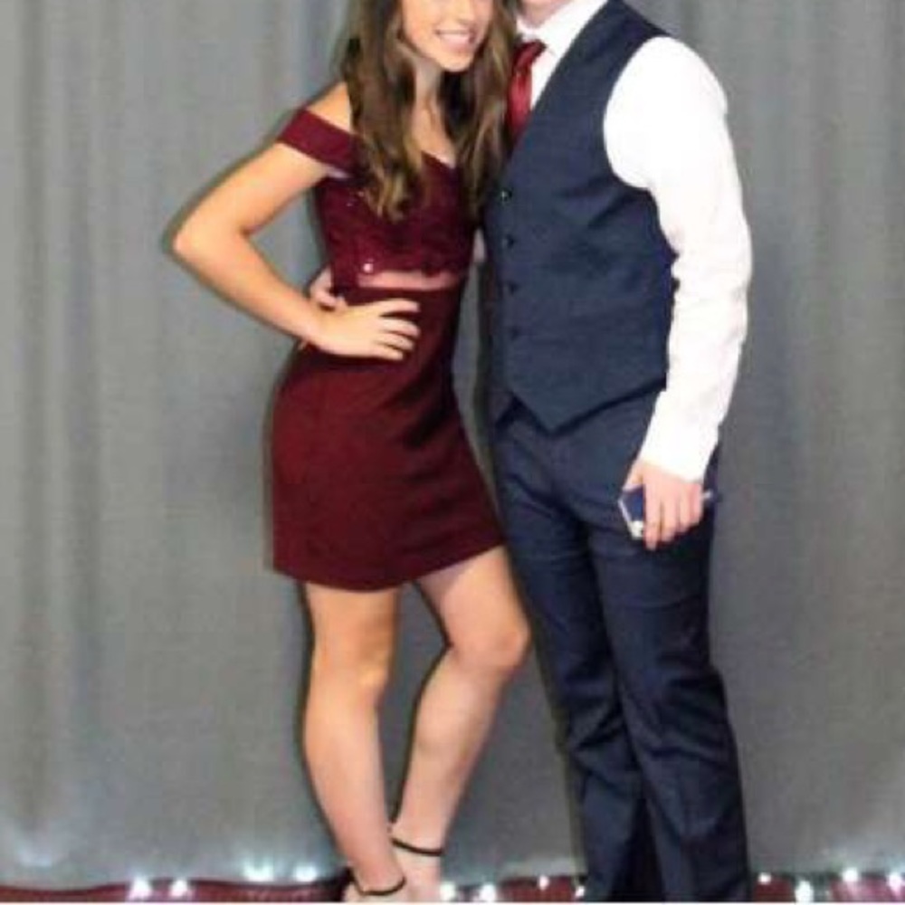 Maroon hoco dress